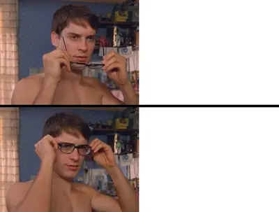 Peter Parker's Glasses meme template