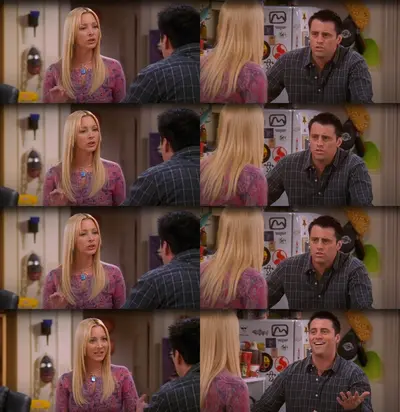 Phoebe Teaching Joey meme template