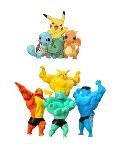 Pokemons chad swole meme template