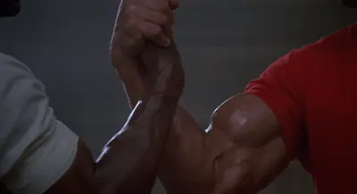 Predator Arnold handshake meme template