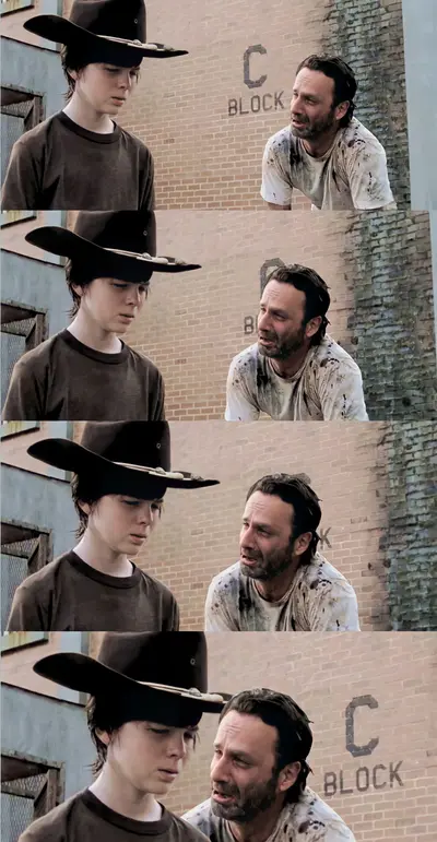 Rick and Carl Walking Dead meme template