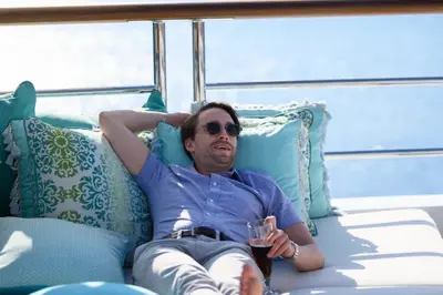 Roman Roy on a yacht meme template