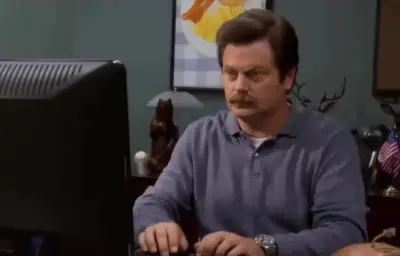 Ron Swanson Frustrated meme template