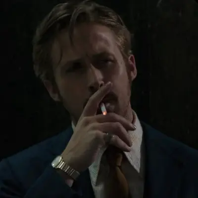 Ryan Gosling Smoking a Cigarette meme template