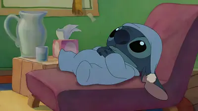 Sad lying down stitch from lilo & stitch 2 meme template