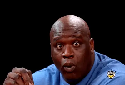 Shaq shocked face meme template