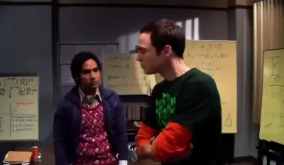Sheldon and Raj confused meme template