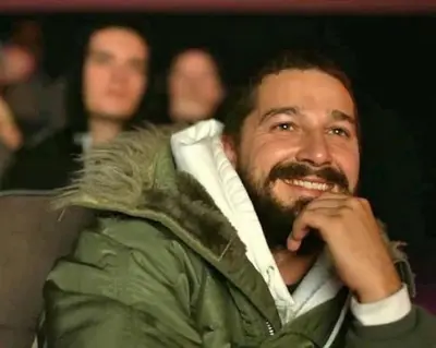 Shia LaBeouf movie theater meme template