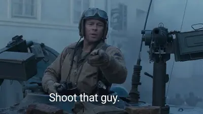Shoot That Guy Brad Pitt Fury meme template