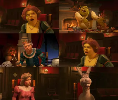 Shrek dinner table reaction meme template