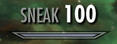Skyrim Sneak 100 meme template