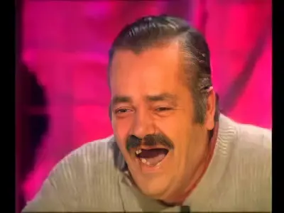 Spanish laughing guy meme template