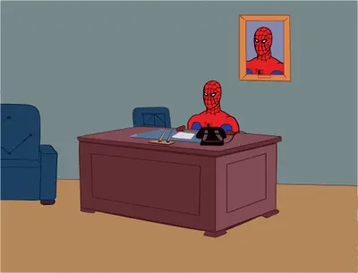 Spider-Man desk meme template