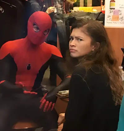 Spider-Man explaining to Zendaya meme template