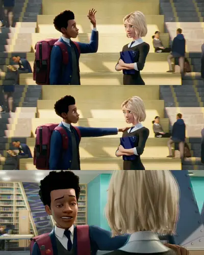 Spiderman hey shoulder touch meme template