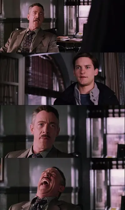 Spiderman Laugh meme template