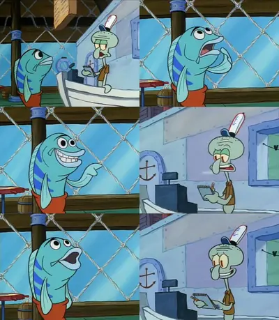 Spongebob fish how original meme template