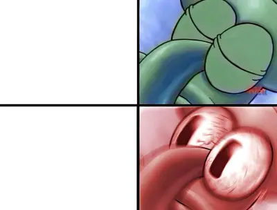 Squidward looking out window meme template