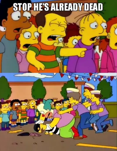 Stop He's Already Dead meme template