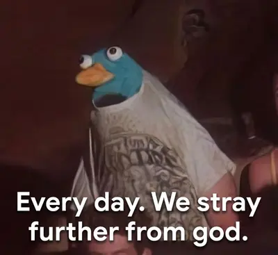 Stray further from god meme template