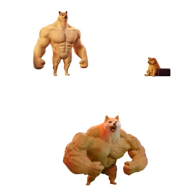 Swole Doge vs Cheems meme template