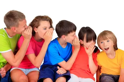 Telephone game kids whispering meme template