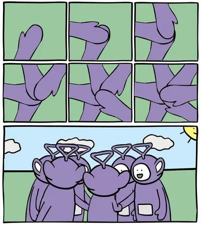 Teletubbies fusion dance meme template