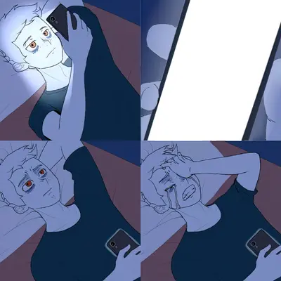 Texting in bed ignoring meme template