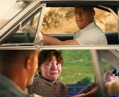 The Rock crying kid meme template