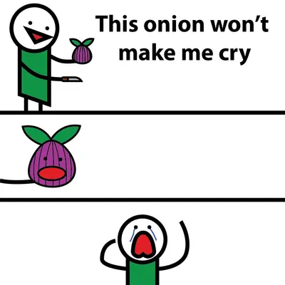 This onion won't make me cry meme template