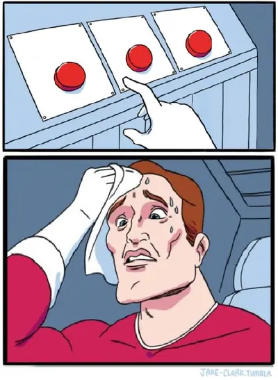 Three Buttons meme template