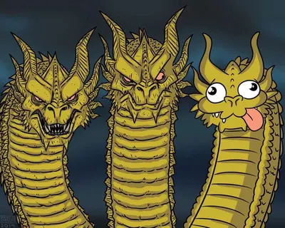 Three dragons meme template