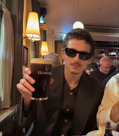 Timothee Chalamet Guinness meme template