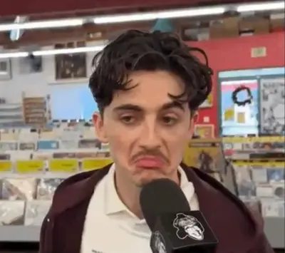 Timothee Chalomet shrug meme template