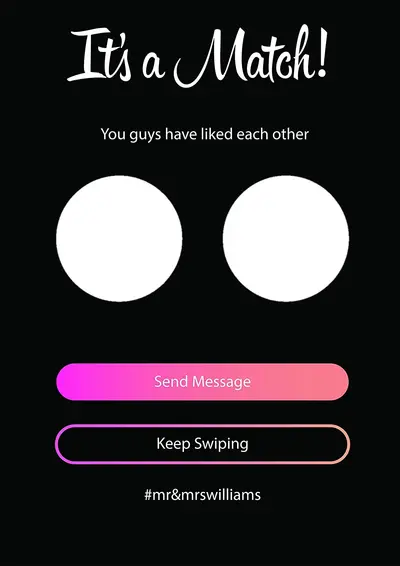 Tinder it's a match meme template