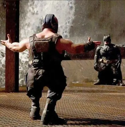 Tiny Batman vs tiny bone meme template