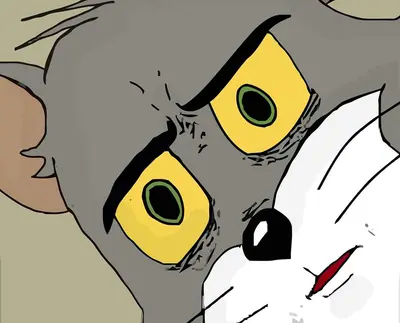Tom staring concerned meme template
