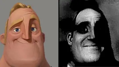 Traumatized Mr. Incredible meme template
