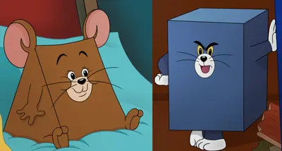 Triangle jerry and square tom hd redraw tom and jerry u gibus squidward on Reddit meme template