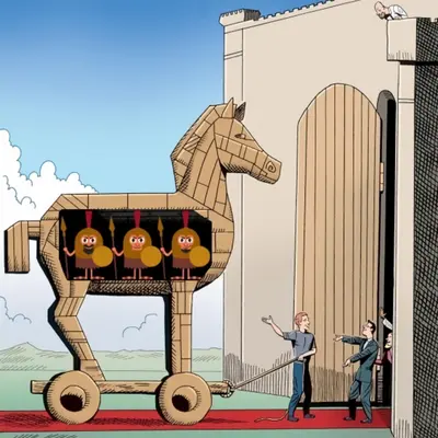 Trojan horse cheval troie meme template