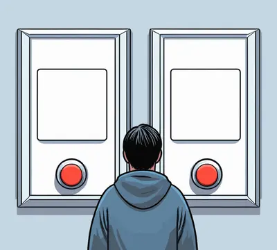 Two buttons choice meme template