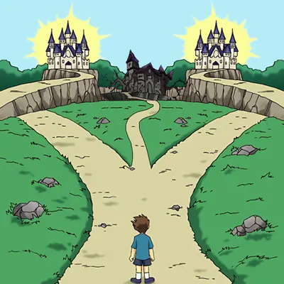Two paths one dark castle meme template