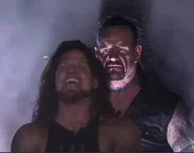Undertaker standing behind meme template