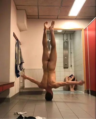Upside down shower headstand meme template