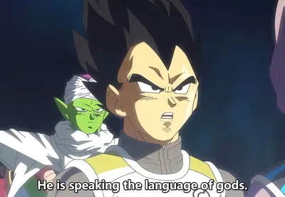 Vegeta speaking language of gods meme template