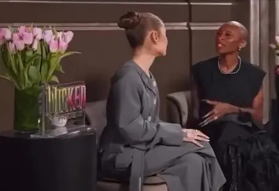 Wicked Interview Ariana Grande and Cynthia Erivo meme template