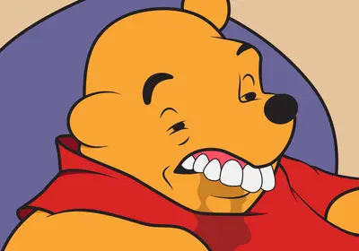 Winnie the pooh teeth meme template