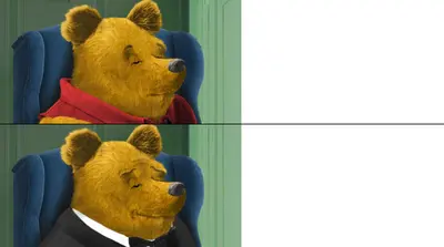Winnie the Pooh tuxedo meme template