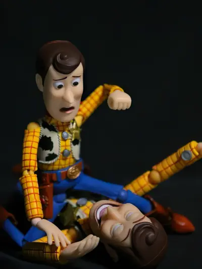 Woody beating himself up meme template