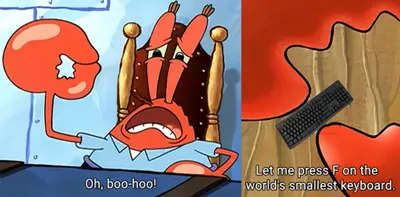 World's smallest keyboard meme template